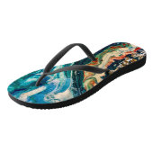 Het abstracte schilderij Ice en Fish Teenslippers (Schuin)