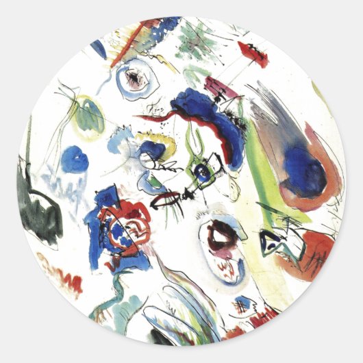 Het Abstracte schilderwerk van Kandinsky Ronde Sticker (Voorkant)