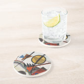 Het Abstracte schilderwerk van Kandinsky Zandsteen Onderzetter (Zijkant)