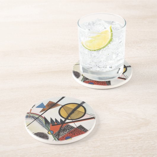 Het Abstracte schilderwerk van Kandinsky Zandsteen Onderzetter (Zijkant)