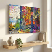 Het Abstracte stadsspectrum van Detroit Canvas Afdruk