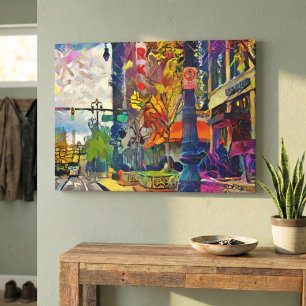 Het Abstracte stadsspectrum van Detroit Canvas Afdruk