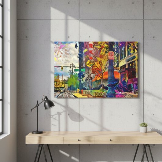 Het Abstracte stadsspectrum van Detroit Canvas Afdruk