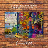 Het Abstracte stadsspectrum van Detroit Canvas Afdruk