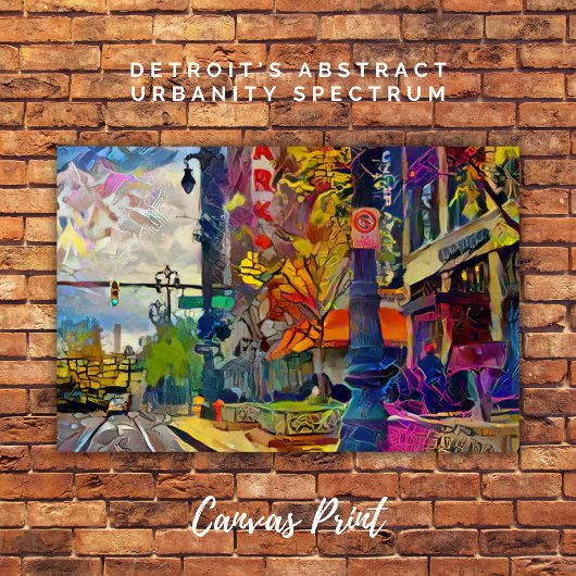 Het Abstracte stadsspectrum van Detroit Canvas Afdruk
