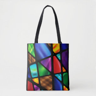 Het abstracte Venster van het Gebrandschilderd Tote Bag
