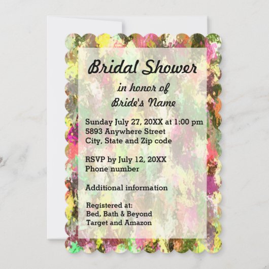 Het Abstracte Vrijgezellenfeest van de Voorjaars L Kaart (Voorkant)