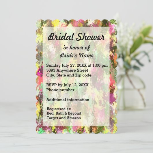 Het Abstracte Vrijgezellenfeest van de Voorjaars L Kaart (Staand voorkant)