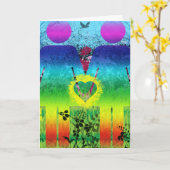 Het abstracte Wenskaart van de Liefde van Grunge Kaart (Gele Bloem)