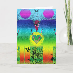 Het abstracte Wenskaart van de Liefde van Grunge Kaart