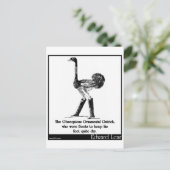 Het achtereenvolgende ornamentaal struisvogel briefkaart (Staand voorkant)