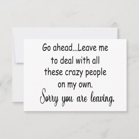 het achterlaten van collega grappige cadeautjes bedankkaart (Voorkant)