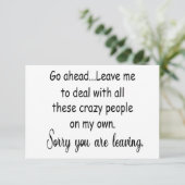 het achterlaten van collega grappige cadeautjes bedankkaart (Staand voorkant)