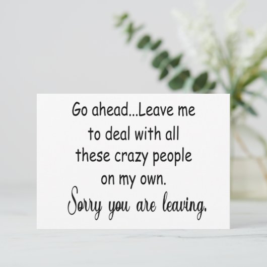 het achterlaten van collega grappige cadeautjes bedankkaart (Staand voorkant)