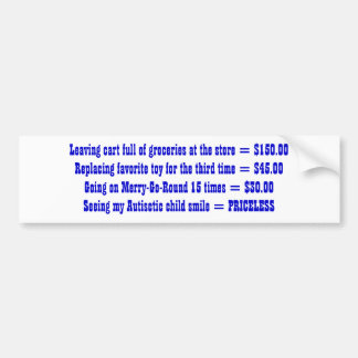 Het achterlaten van kar vol kruidenierswaren in de bumpersticker