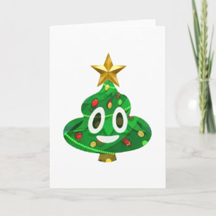 Het Achterschip Emoji van de kerstboom Feestdagen Kaart