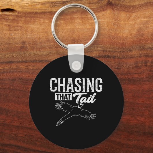 Het achtervolgen van die staart toegewijde fazant  sleutelhanger (Voorkant)