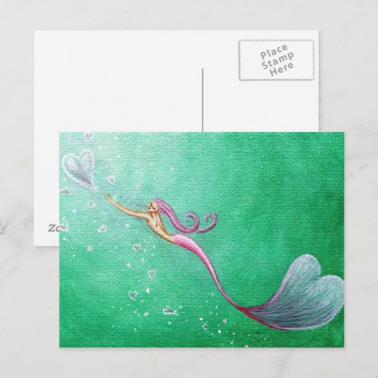 Het achtervolgen van het hart van bubbels briefkaart (Voorkant / Achterkant)