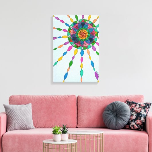 Het activeren van Joy Healing Mandala Canvas Art P (Insitu (Woonkamer))