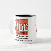 Het ADD-kanaal - we richten ons op afleidingen Tweekleurige Koffiemok (Voorkant links)