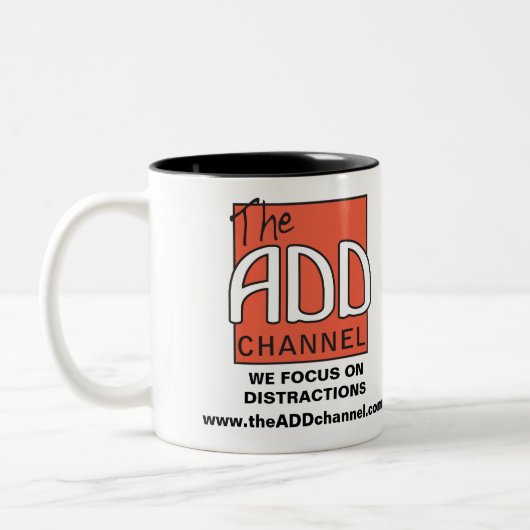 Het ADD-kanaal - we richten ons op afleidingen Tweekleurige Koffiemok (Links)