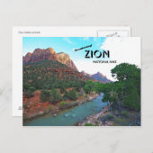 Het adembenemende Zion National Park Briefkaart (Voorkant / Achterkant)