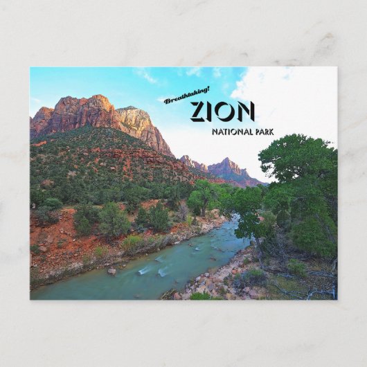 Het adembenemende Zion National Park Briefkaart (Voorkant)