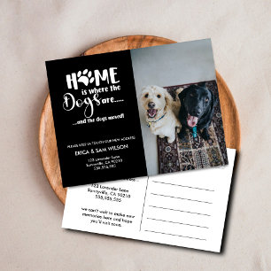 Het adres dat we thuis hebben verplaatst, is honde aankondigingskaart