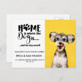 Het adres dat we thuis hebben verplaatst, is honde aankondigingskaart (Voorkant / Achterkant)