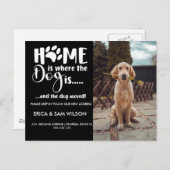 Het adres dat we thuis hebben verplaatst, is honde aankondigingskaart (Voorkant / Achterkant)