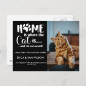 Het adres dat we thuis hebben verplaatst is kat aankondigingskaart (Voorkant / Achterkant)