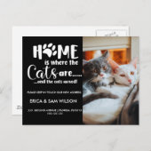 Het adres dat we thuis hebben verplaatst is kat aankondigingskaart (Voorkant / Achterkant)