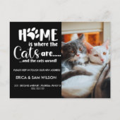 Het adres dat we thuis hebben verplaatst is kat aankondigingskaart (Voorkant)