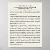 Het adres Gettysburg. Poster (Voorkant)