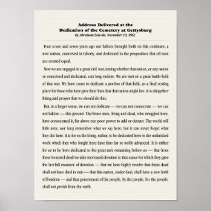 Het adres Gettysburg. Poster