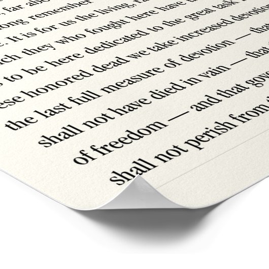 Het adres Gettysburg. Poster (Hoek)