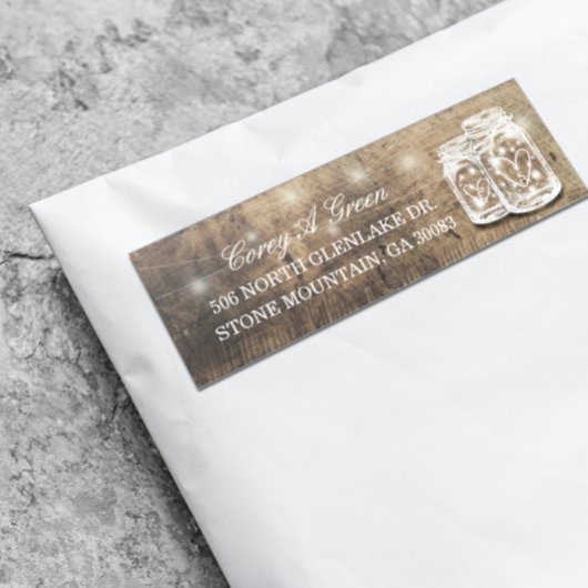 Het adres van de gast van het huwelijk Mason Jars Sticker