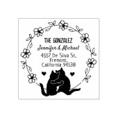 Het adres van de Kat van het paar, de Bloedcirkel  Rubberstempel (Afrduk)