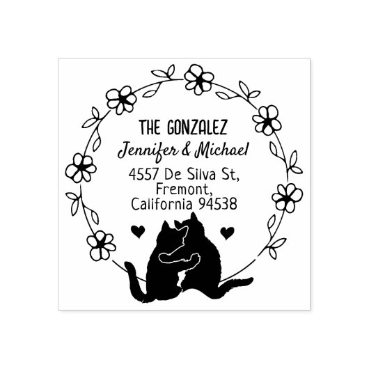 Het adres van de Kat van het paar, de Bloedcirkel  Rubberstempel (Afrduk)