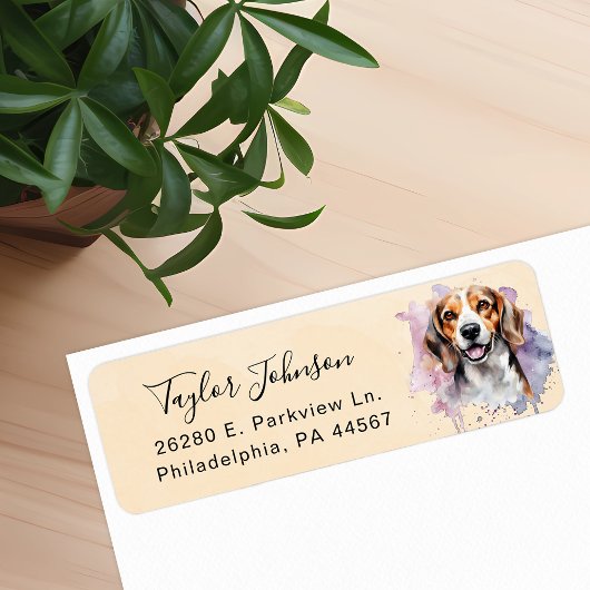 Het Adres van de Terugkeer Beagle Label