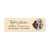 Het Adres van de Terugkeer Beagle Label (Voorkant)
