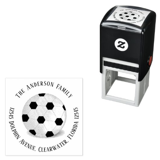 Het Adres van de terugkeer Eenvoudige Voetbal van  Zelfinktende Stempel (In situ)