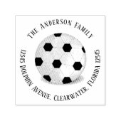 Het Adres van de terugkeer Eenvoudige Voetbal van  Zelfinktende Stempel (Design)