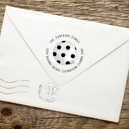 Het Adres van de terugkeer Eenvoudige Voetbal van  Zelfinktende Stempel