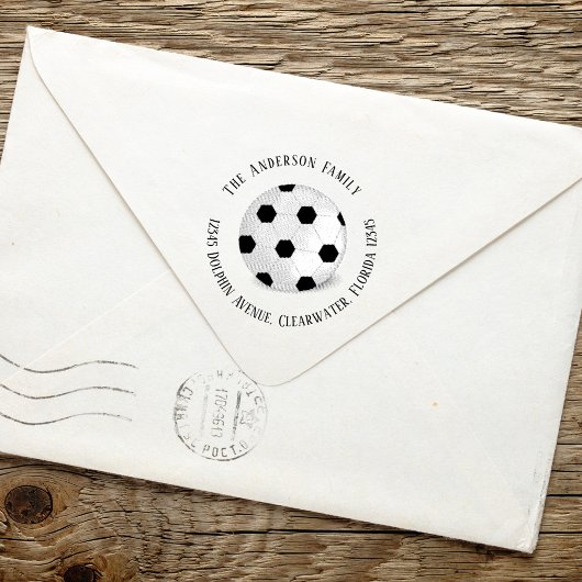 Het Adres van de terugkeer Eenvoudige Voetbal van  Zelfinktende Stempel