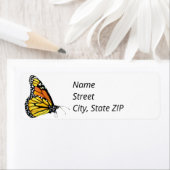 Het Adres van de terugkeer etiketteert Monarch But Etiket (Insitu)