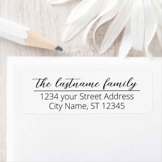 Het Adres van de terugkeer het Aangepaste Manuscri Etiket (Insitu)