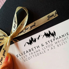 Het Adres van de terugkeer Rustic BuitenWedding Ge Zelfinktende Stempel