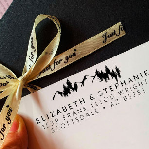 Het Adres van de terugkeer Rustic BuitenWedding Ge Zelfinktende Stempel