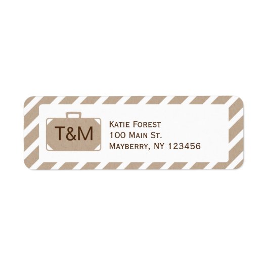 Het  Adres van de Terugkeer van de Bestemming in K Etiket (Voorkant)